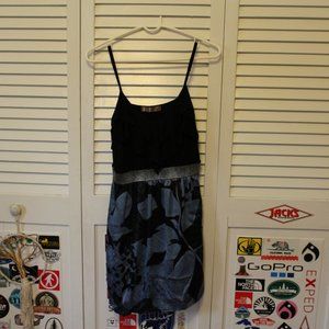 Black/Blue Spaghetti Strap Lush Dress